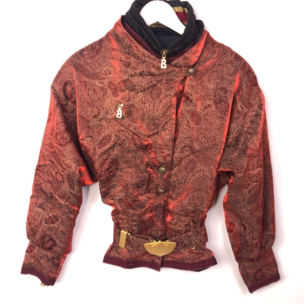 Bogner Vintage Paisley Print Snow Ski Jacket Womens 8